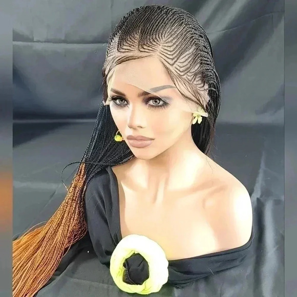 Braided Wig: 100% handmade long ombre  350/ black wig Human-Synthetic NWT - Picture 9 of 17